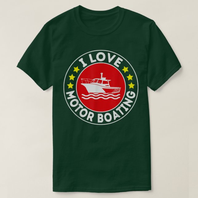 I Kärlek, Boot Funny Boating Motor Bo T Shirt (Design framsida)