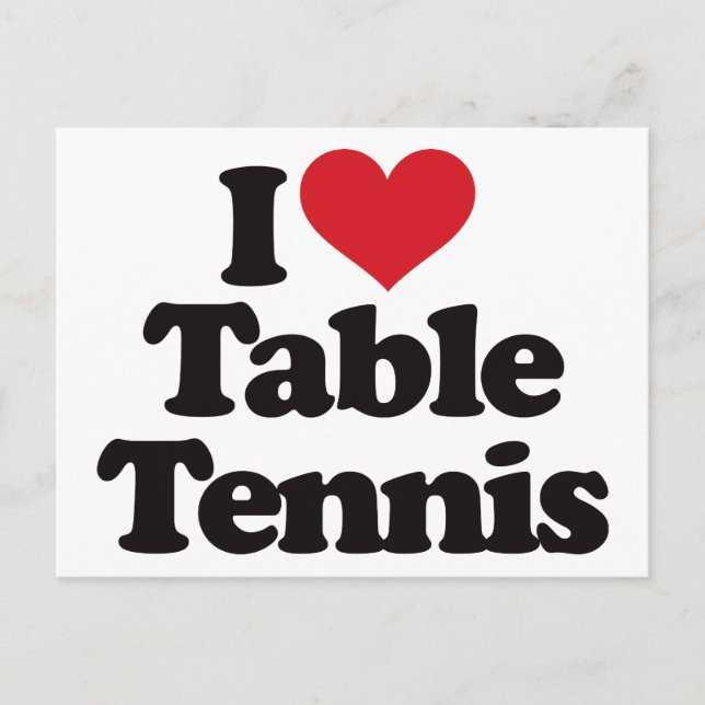 I Kärlek Bord Tennis Vykort (Framsida)