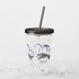 I Kärlek Borzoi Acrylic Tumbler Take Away Mugg