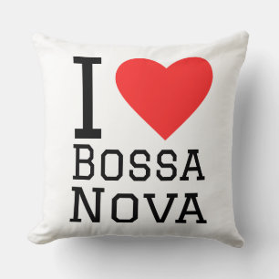 I kärlek Bossa nova (kvadratiskt klistermärke) Kudde