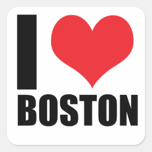 I kärlek Boston Fyrkantigt Klistermärke