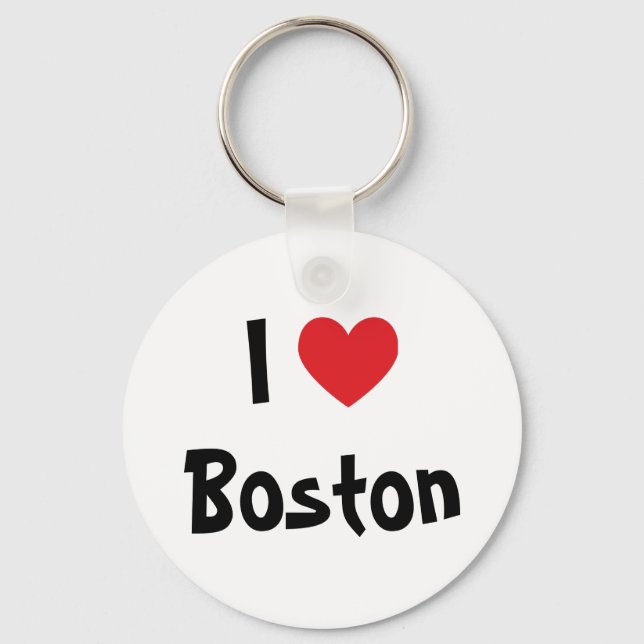 I Kärlek Boston Keychain Nyckelring (Framsida)