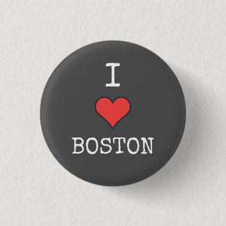 "I Kärlek Boston" Round Button - Boston Swag Desig Knapp