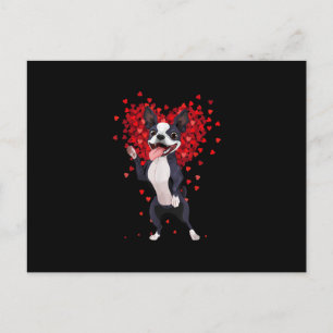 I Kärlek Boston Terrier Funny Heart Valentine Gift Vykort