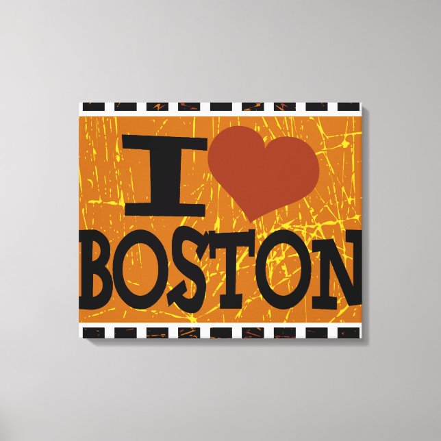 I kärlek Boston - Vintage Boston 2 Canvastryck (Framsida)