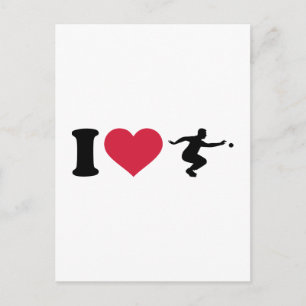 I kärlek Boule Boccia Player Vykort