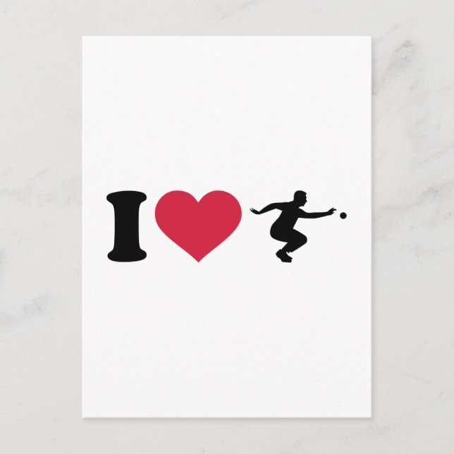 I kärlek Boule Boccia Player Vykort (Framsida)