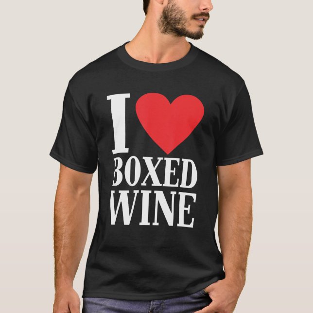 I Kärlek Boxed Vin Billigt Vin 1 T Shirt (Framsida)