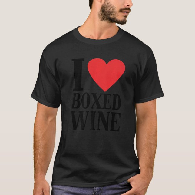 I Kärlek Boxed Vin Billigt Vin T Shirt (Framsida)