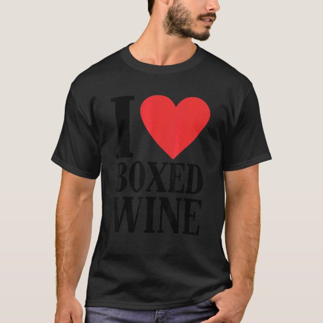 I Kärlek Boxed Vin Billigt Vin T Shirt (Framsida)