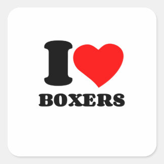 I KÄRLEK BOXERS FYRKANTIGT KLISTERMÄRKE