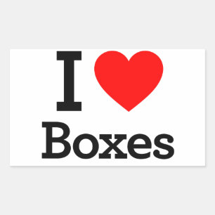I Kärlek Boxes Rektangulärt Klistermärke