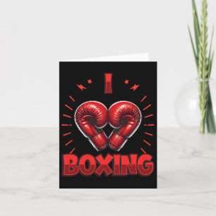 I Kärlek Boxing Red Boxing Handskar för hjärtform  Kort