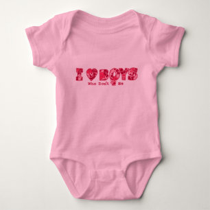 "I Kärlek Boys" Baby Creeper i Rosa/Rosa Tee