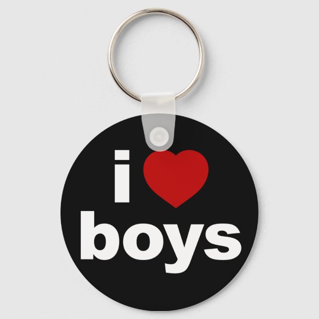 I Kärlek Boys Black Keychain Nyckelring (Framsida)