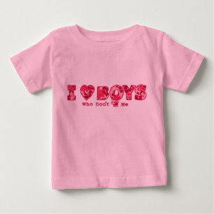 "I Kärlek Boys" Spädbarn Tee i Rosa/Rosa