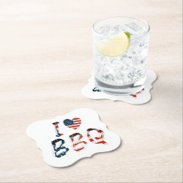 I kärlek Bq, amerikansk patriotisk Underlägg Papper