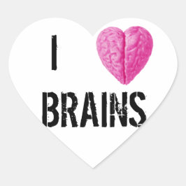 I Kärlek Brains Hjärtformat Klistermärke