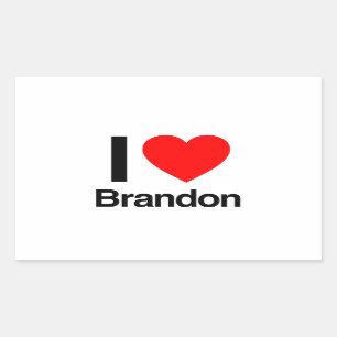 i kärlek brandon rektangulärt klistermärke