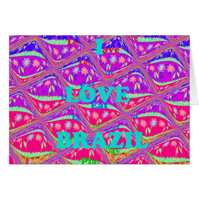 I kärlek Brasil. Den vackra Samba traditionella fä Hälsningskort (Framsidan Horizontal)