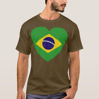 I Kärlek Brasilien HeartShaped Brazilian Flagga T Shirt