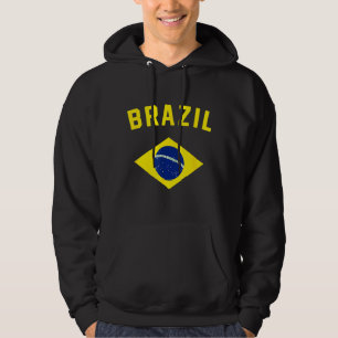 I Kärlek Brasilien, minimalistisk brasiliansk Flag Hoodie