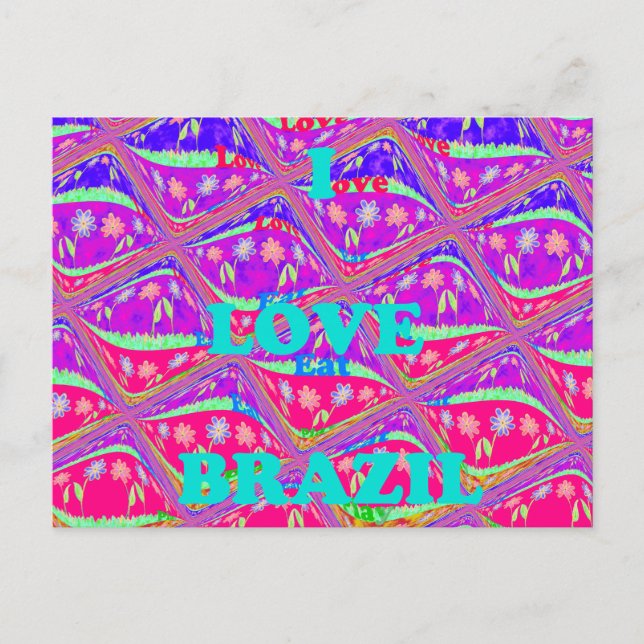 I kärlek Brasilien: Vackert Samba Traditionellt fä Vykort (Framsida)