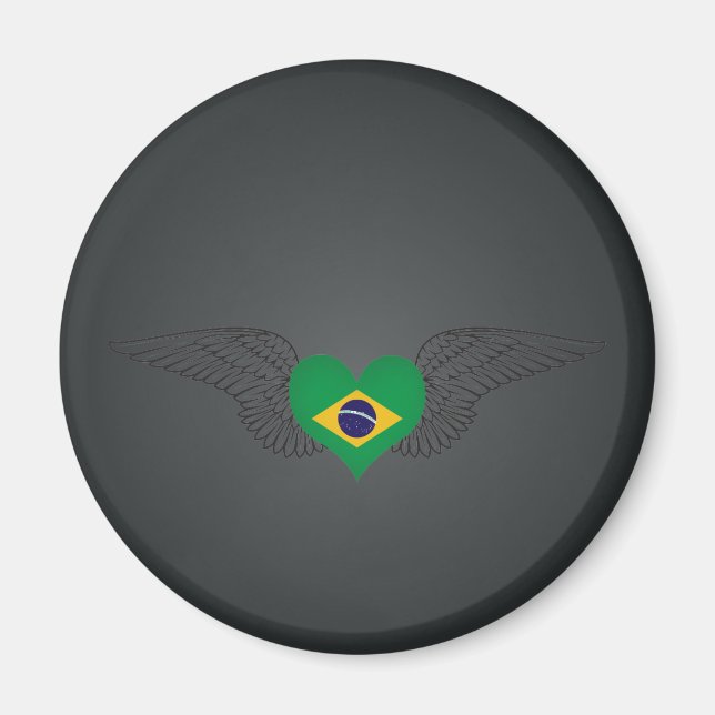I Kärlek Brasilien-vingar Magnet (Framsidan)