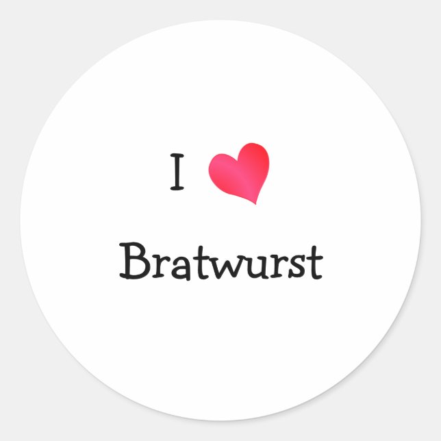 I Kärlek Bratwurst Runt Klistermärke (Framsida)