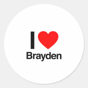 i kärlek brayden runt klistermärke