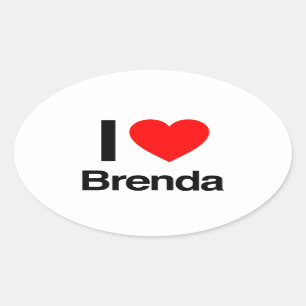 i kärlek brenda ovalt klistermärke