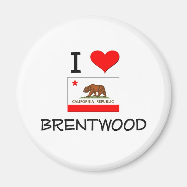 I Kärlek BRENTWOOD California Magnet (Framsidan)