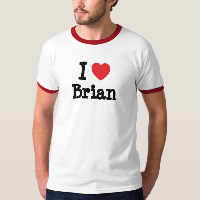 I kärlek Brian hjärt-T-Shirt T Shirt (Framsida)