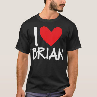 I Kärlek Brian Namn Personlig Manar Guy BFF Friend T Shirt
