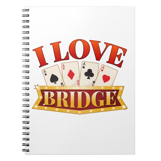 I Kärlek Bridge Card-spelaren Anteckningsbok (Framsidan)