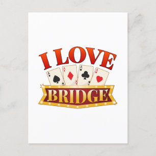 I Kärlek Bridge Card-spelaren Vykort