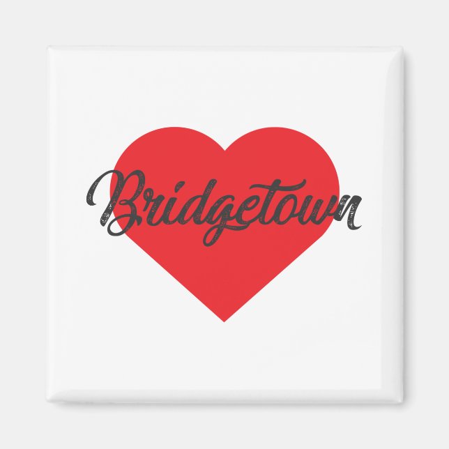 I Kärlek Bridgetown - Barbados Magnet (Framsidan)
