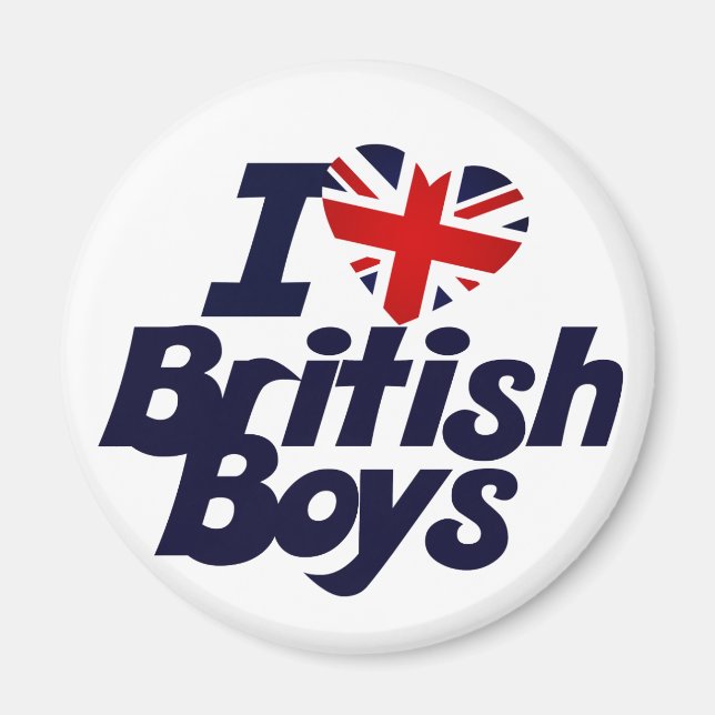 I Kärlek British Boys Magnet (Framsidan)