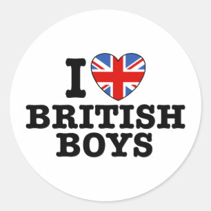 I Kärlek British Boys Runt Klistermärke