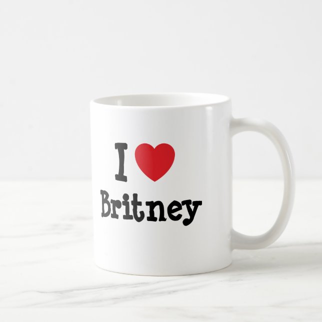 I kärlek Britney-hjärta T-Shirt Kaffemugg (Höger)