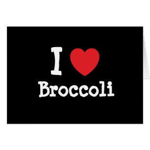 I kärlek Broccoli hjärta T-Shirt Hälsningskort