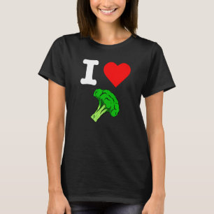 I Kärlek Broccoli I Heart Vegetables Organic Vegan T Shirt