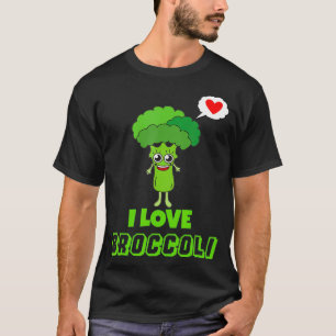 I Kärlek Broccoli Vegan Vegetarian Roligt Food Veg T Shirt