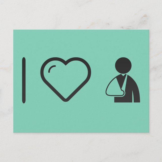 I Kärlek Broken Arm Vykort (Framsida)