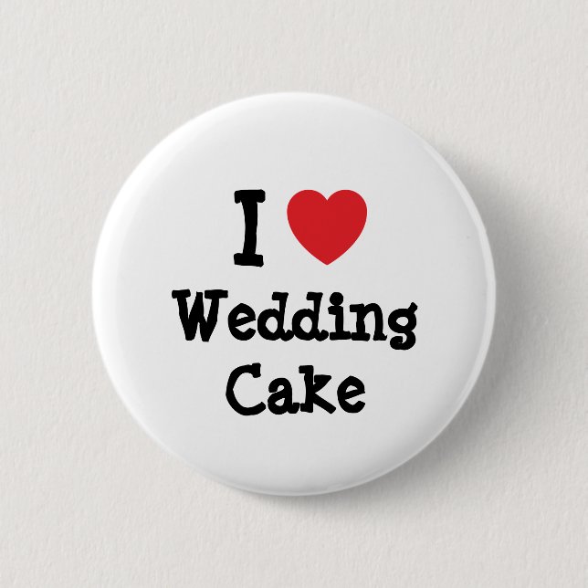 I kärlek Bröllop Cake eart T-Shirt Knapp (Framsida)