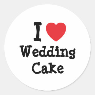 I kärlek Bröllop Cake eart T-Shirt Runt Klistermärke