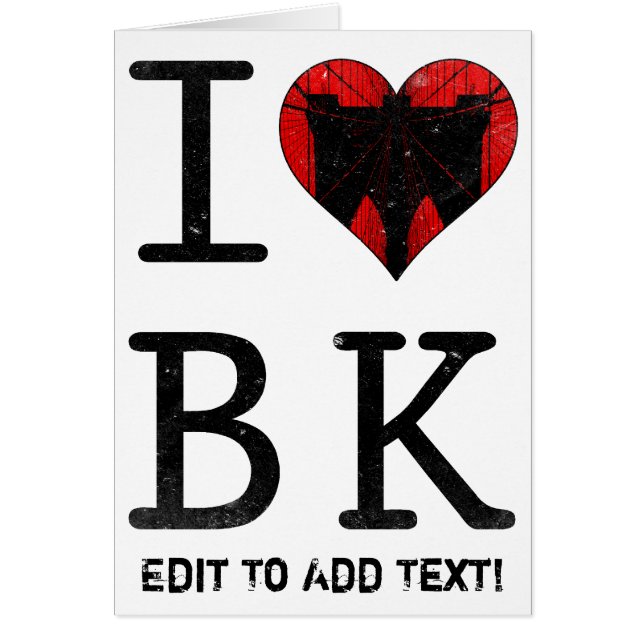 I Kärlek Brooklyn, BK New York Hälsningskort (Framsidan)