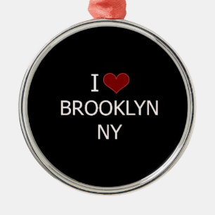 I Kärlek Brooklyn, NY Julgransprydnad Metall