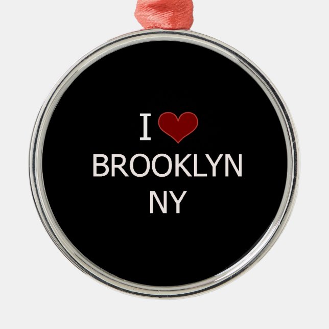 I Kärlek Brooklyn, NY Julgransprydnad Metall (Framsidan)