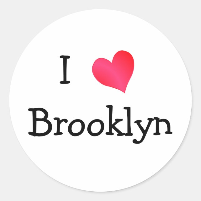 I Kärlek Brooklyn Runt Klistermärke (Framsida)